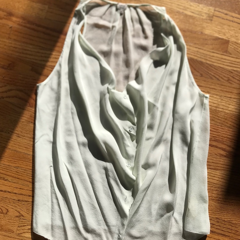 Wilfred silk sleeveless button down shirt